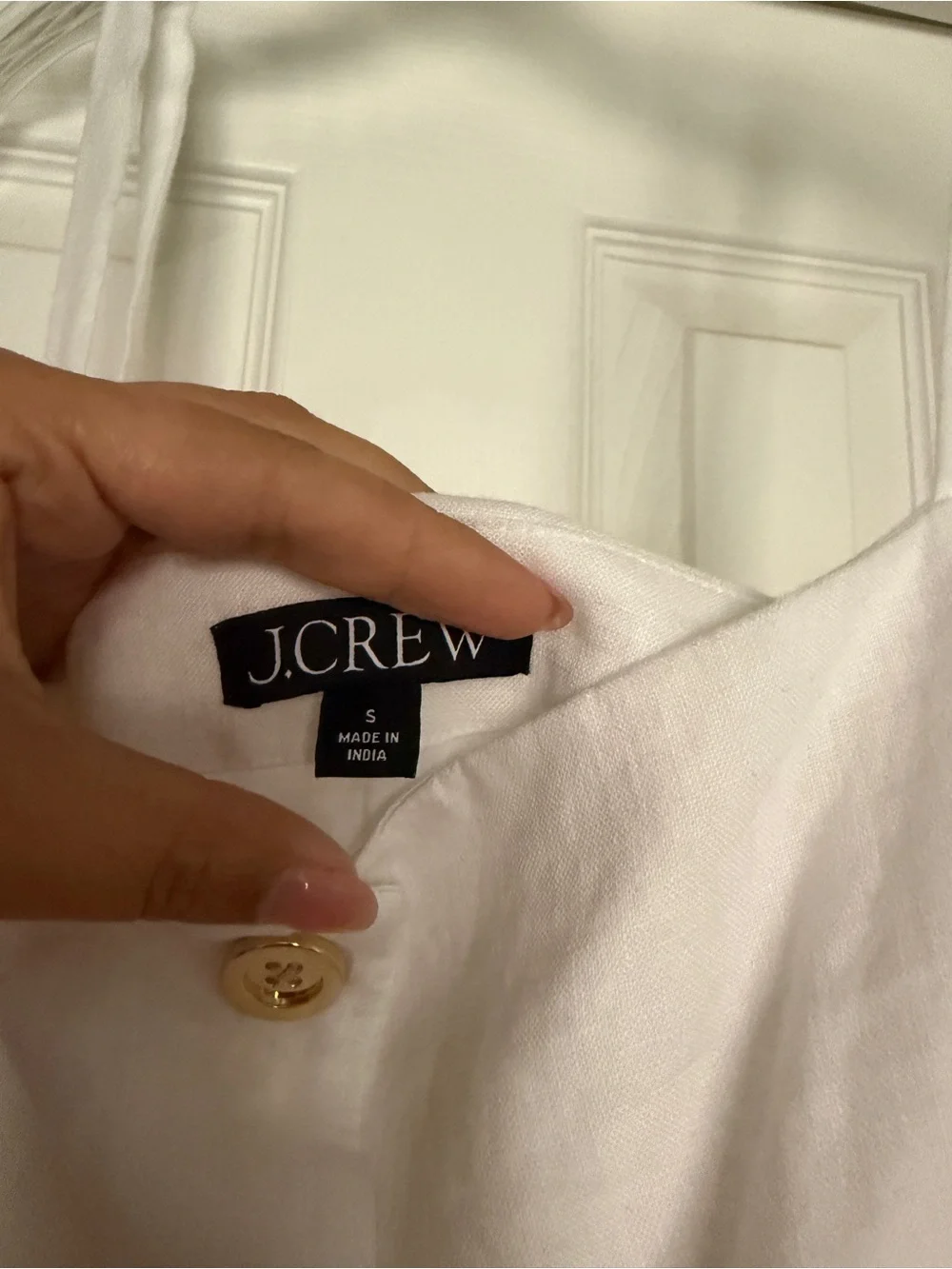 J. Crew White Button-Front Mini Dress